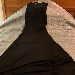 Monteau Long Dress Partial Mesh Bodice Vintage
